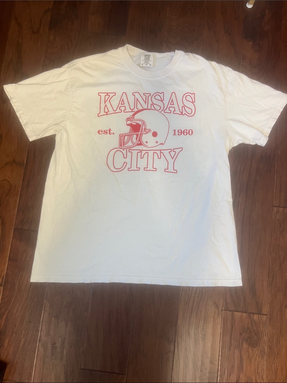 Kansas City White Graphic Tee with Red Print